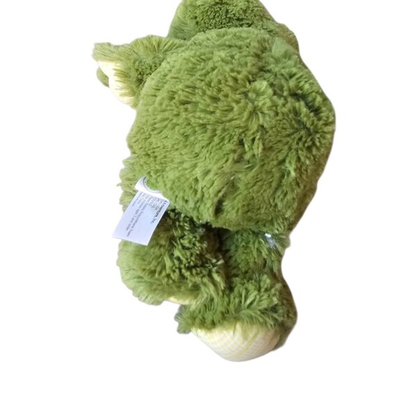 Animal Adventure‎ Green Frog Plush Stuffed Animal Yellow Gingham Bow 11" 2012 - Picture 6 of 10